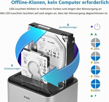 Док-станція SSK для HDD/SSD накопичувачів 2.5