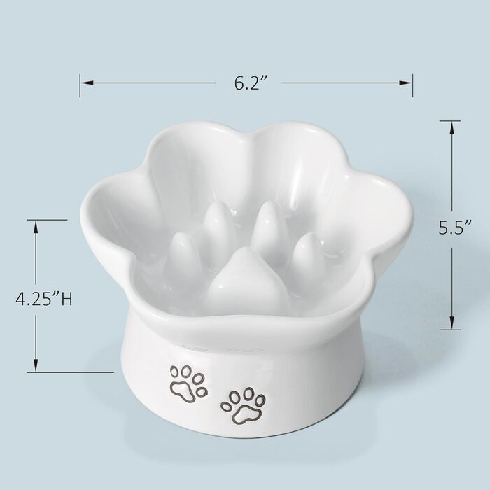 Миска для собак та котів Kaiikais Slow Feeder, 240 мл, кераміка, піднята, для повільного годування