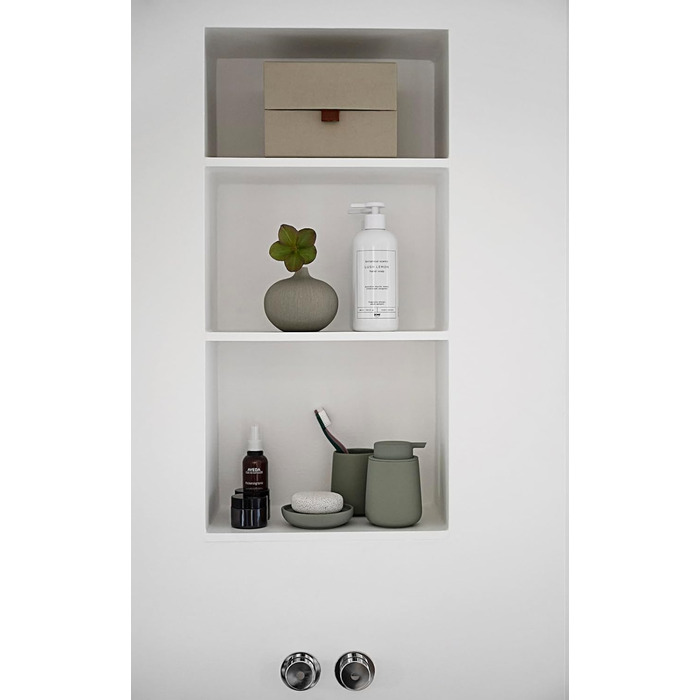 Zone Denmark Nova One Soap Dispenser for Bathroom, Dispenser made of Ceramic for Hand Soap/Liquid Soap, Diameter 8 cm, Height 11.5 cm, Capacity 250 ml, Matcha Green