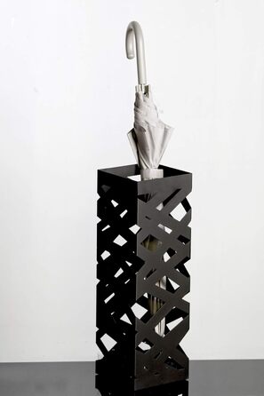 Підставка для парасольки HAKU Möbel, чорна, метал, 16x48x16 см, сучасний стиль