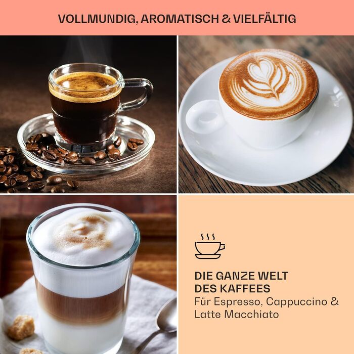 Klarstein Espresso Siebträgermaschine: компактна кавомашина для еспресо з молочною піною, 1,8 л, 20 бар, нержавіюча сталь, 1350 Вт