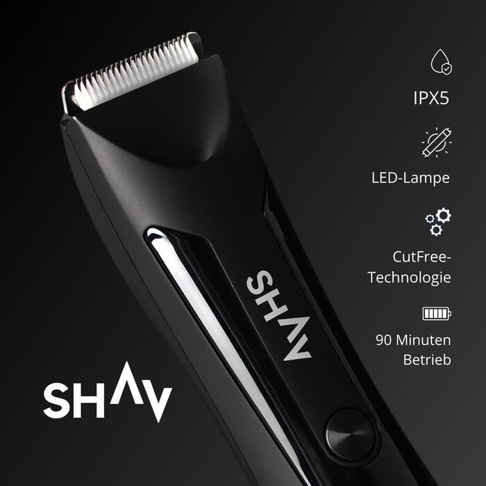 Електричний тример для тіла та інтимної зони чоловічий SHAV CutFree™ з вологостійким корпусом та змінними керамічними лезами