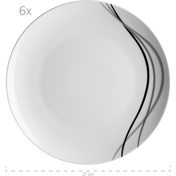 Набір посуду Maser Kombiservice, порцеляна TAJO, білий, 30 предметів, 40 x 60 x 40 см