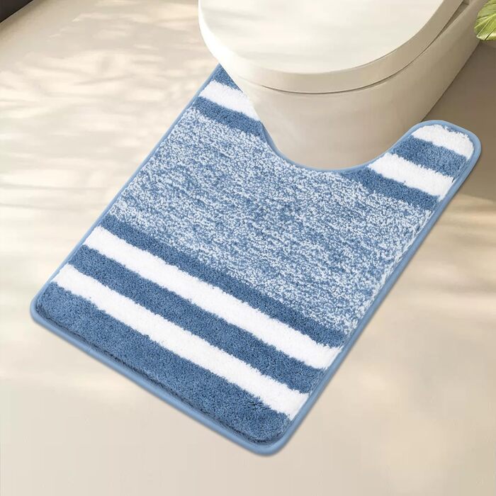 Large 60x120cm Microfiber Bath Mats & Rugs - Absorbent, Washable, Non-Slip Bathroom Rugs & Shower Mats for Bedroom & Living Room (Blue, U50x60cm)