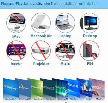 Зовнішній DVD-привід Antika USB 3.0 Type-C, портативний CD/DVD бренер для ноутбука та ПК, підтримка Win11/Win10/MacOS, чорний