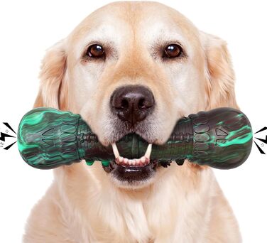 HETOO Dog Toy, Indestructible, Robust, Squeaky, Chew Toy for Aggressive Chewers, Large and Medium Dog Breeds, Dental Care