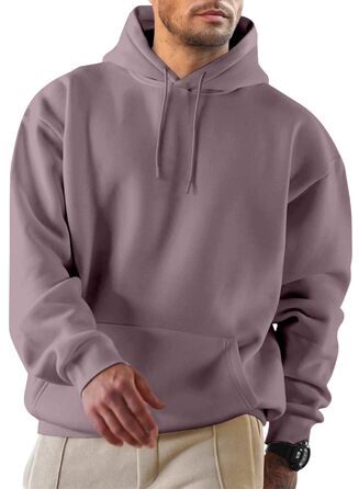 Чоловічий зимовий худі JMIERR з капюшоном та кишенями, теплий бавовняний свитшот на шнурку, колір ліловий, розмір XXL