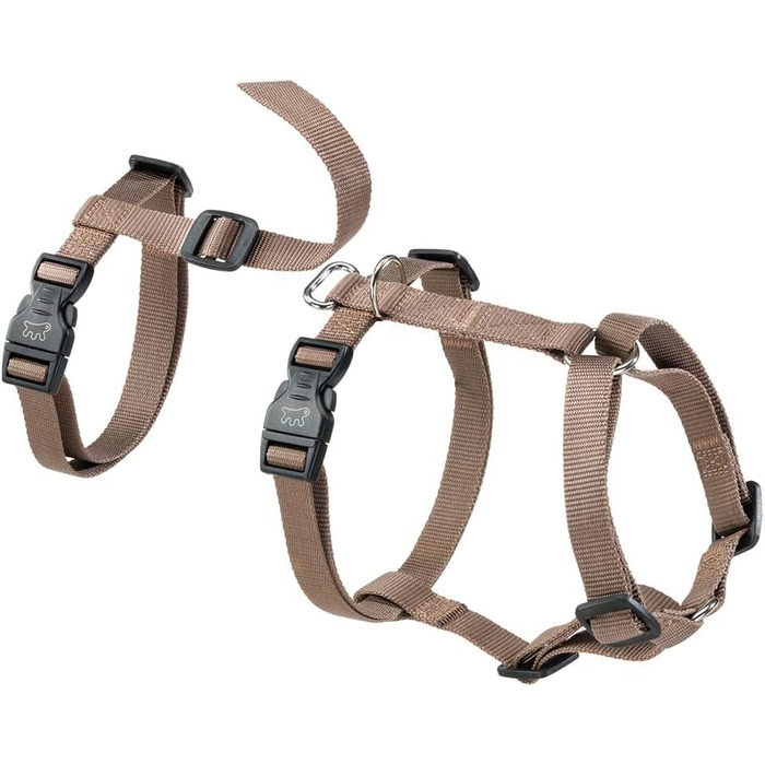 Шлейка для собак Ferplast Brave, середній розмір, коричнева. Безпечна та регульована шлейка з 6 застібками для грейхаундів та інших середніх порід.