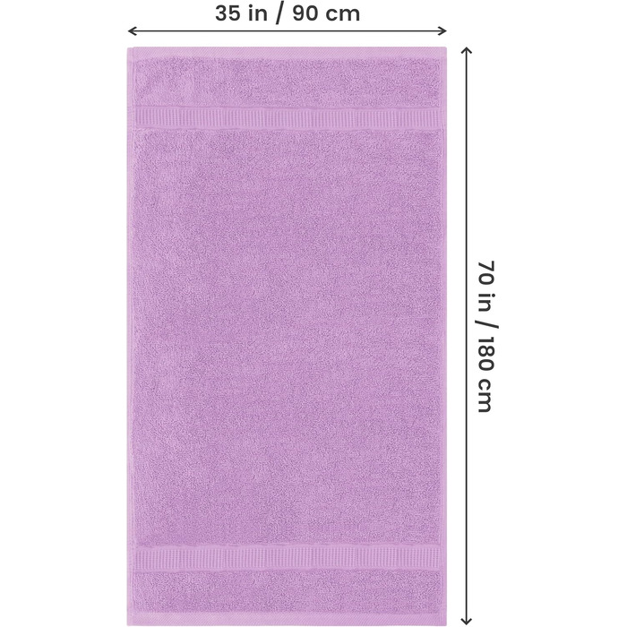 Набір розкішних великих банних рушників Utopia Towels, 2 шт, 100% бавовна, 600 г/м², гігроскопічні та м'які, готельна якість, фіолетові (90x150 см)