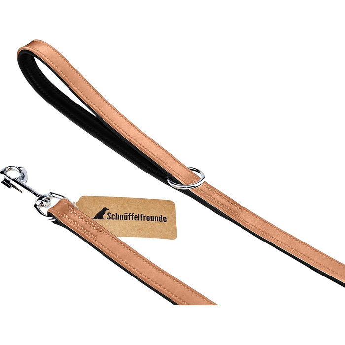 Leather Dog Leash - Training Leash - Leather Leash for Dog - Leash 3-Way Adjustable, for all Dogs (180cm, Beige)