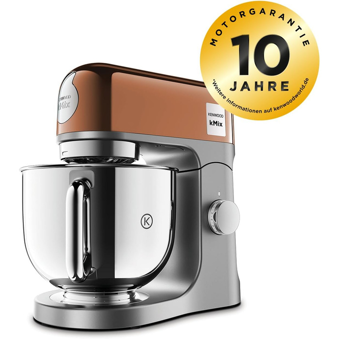Кухонна машина Kenwood kMix Editions KMX760BC, 1000 Вт, чаша 5 л з нержавіючої сталі, набір для кондитерських виробів, захист від бризок, колір Rose Gold