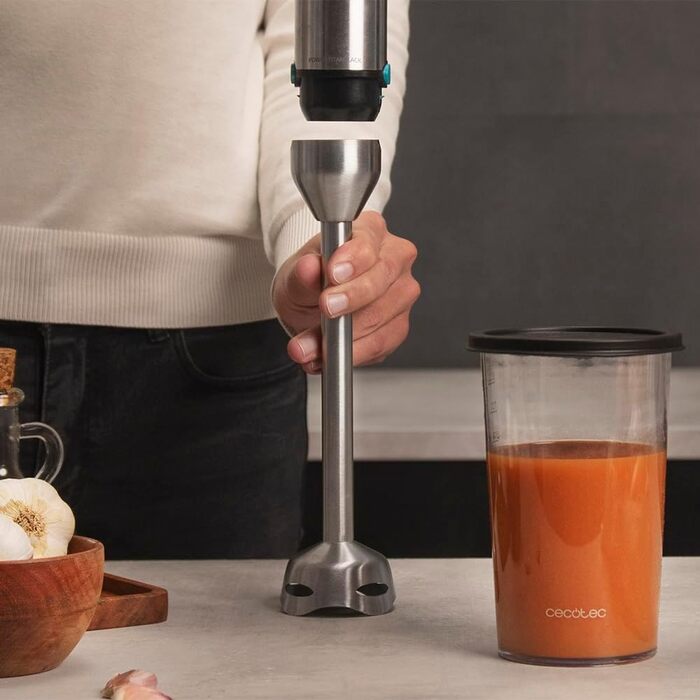 Блендер Cecotec Stabmixer Power TitanBlack 1500 XL PerfectCream з титановим покриттям, 1500 Вт, 6 насадок