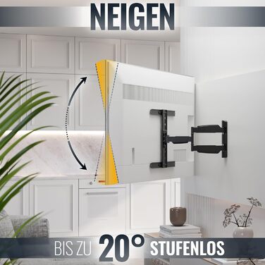 Настінний кріплення для телевізора RICOO S9544: поворотний, нахильний, універсальний, 40-65 дюймів, VESA 400x400, до 45 кг