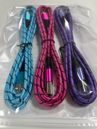 Кабель USB Type-C, 3 шт. [3M+2M+1M] для Samsung, Huawei, Xiaomi. Швидка зарядка, передача даних, нейлон