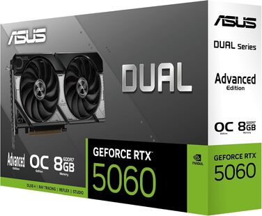 Ігрова відеокарта ASUS TUF Gaming GeForce RTX 5060 OC Edition 8GB GDDR7, PCIe 5.0, DLSS 4, чорна