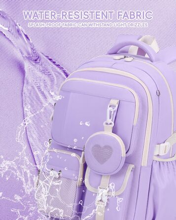Рюкзак для дівчинки Tanou: шкільний, дихаючий, зручний, модний, з оксфордської тканини, 3-5 клас, фіолетовий
