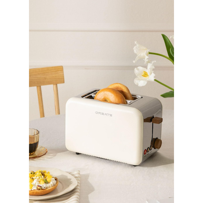 Набір тостер та чайник Retro: тостер кремовий + чайник 1.7л кремовий