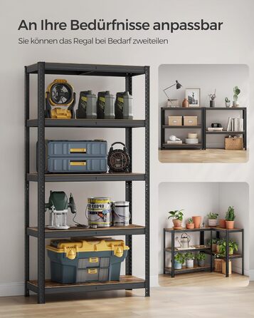 SONGMICS 2-Tier Industrial Bookshelf & Storage Rack - 40 x 90 x 180 cm