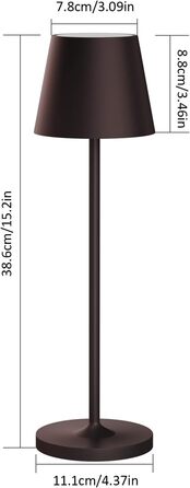 LED акумуляторна настільна лампа K-Bright диммер | Тепле світло | Для дому та вулиці | USB зарядка | Бронза