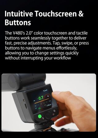 Спалах Godox V480C Touchscreen для Canon: TTL, HSS 1/8000s, GN50