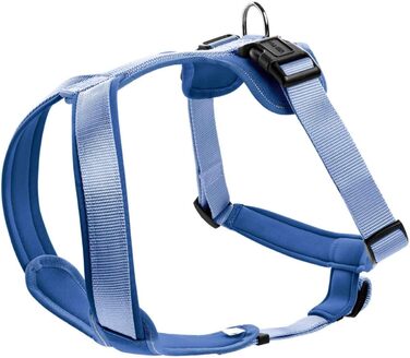 Нашийник для собак HUNTER з неопрену, міцний нейлон, світловідбиваючий матеріал 3M Scotchlite, зручний, для собак 53-65 см (блакитний)