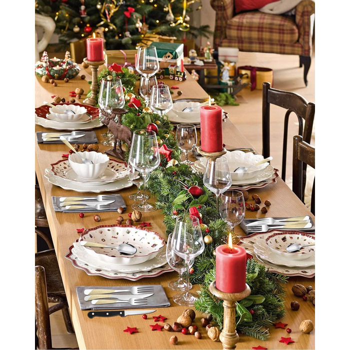 Набір столових приборів на 12 осіб, 36 предметів, нержавіюча сталь. Елегантний столовий прибор, блискучий, придатний для миття в посудомийній машині. Містить ніж, виделку, ложку. 36 предметів, товста версія