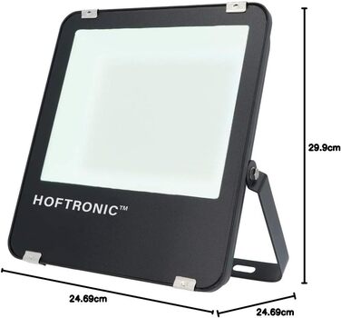 HOFTRONIC - LED Floodlight Outdoor 200W 32000 Lumens 160lm/W Neutral White Outdoor Floodlight Super Bright Outdoor Spotlight IP65 Spotlight 5 Year Warranty (100 Watt, 6400k)