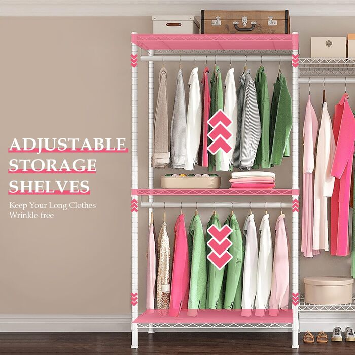 Металевий стійка для одягу з гачками, до 376 кг, 187 x 44 x 194 см, білий