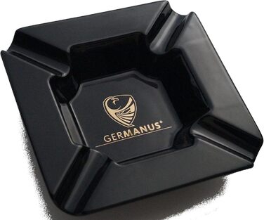 GERMANUS Large Cigar Ashtray Monument I Black Gold, 22 x 22 x 5 cm