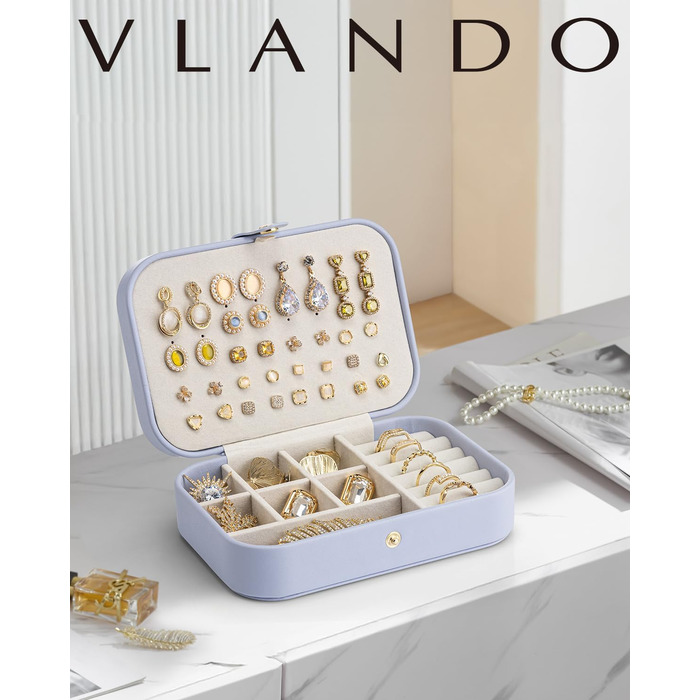 Косметичка для прикрас Vlando, органайзер для ювелірних виробів, дорожній, світло-фіолетовий