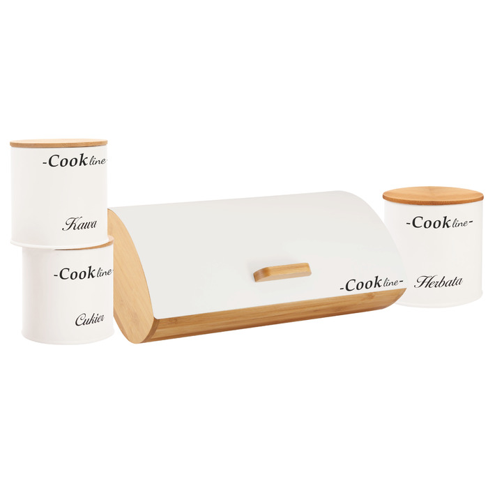 Набір для зберігання хліба Cook Line, білий метал