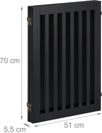 Захисне ворота для собак Relaxdays, 70 x 154 см, 3 панелі, складане, з ніжками, регульоване, чорний MDF