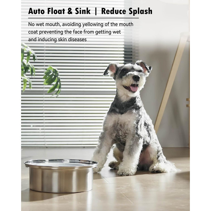 Нержавійна миска для собак з антивитіканням, 2L, преміум якість. Миска для собак та котів, антивитікаюча, великий об'єм 2L