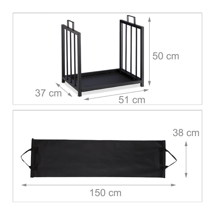 Relaxdays Steel Firewood Rack