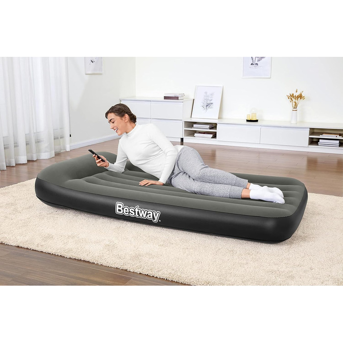 Надувний матрац Bestway TriTech XL з вбудованим насосом, сірий 191x97x30 см (1067929)