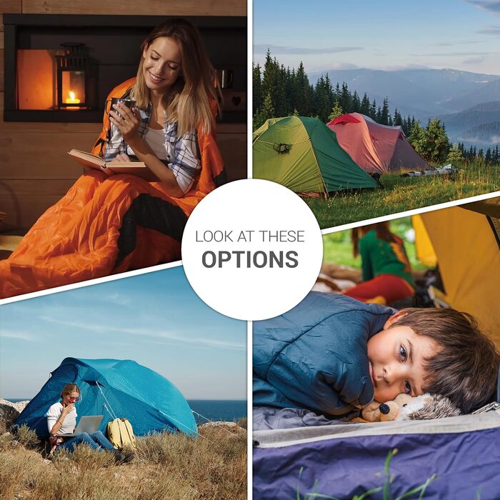 Paco Home Sleeping Bag - Washable, Breathable, Outdoor & Camping - Adult & Kids - Summer & Winter - Blue 220x70x6cm