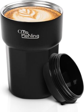 Термокружка 350 мл з кришкою, що не протікає, з нержавіючої сталі для гарячих та холодних напоїв (кава, чай)