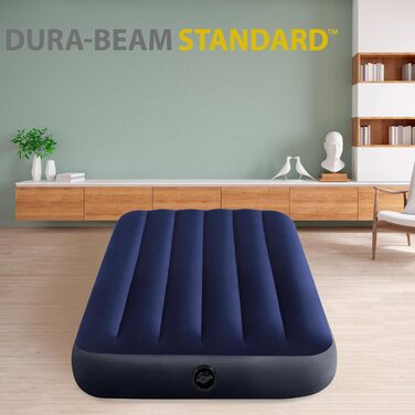 Надувний матрац Intex Classic Downy Blue Dura-Beam Twin, блакитний, 191 x 99 x 25 см