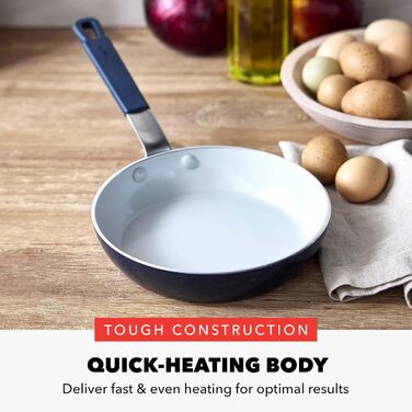 Набір посуду GreenPan x Bobby Flay 13 предметів: професійний алюміній, антипригарне покриття Ceramic, індукційний, силіконовий, для миття в посудомийній машині та духовці, сірий (Графіт/Nature's Delight), сковорода 20 см, блакитний