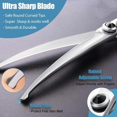 Ножиці для собак Dream Reach 6,5 дюйма, професійні, з нержавіючої сталі 440C, вигнуті, у подарунковій коробці