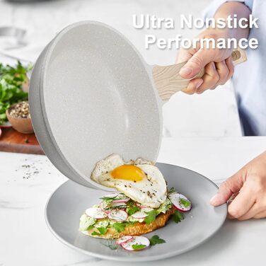 Набір посуду RIOVARM: сковороди з антипригарним покриттям (18см, 20см, 24см) та каструля з кришкою, без PFOA