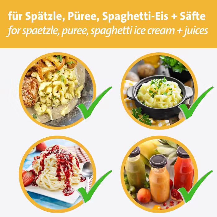 Westmark Spätzle/Potato Press, With Round Perforation, Die-Cast Aluminum, Length: 41 cm, Spätzle Press, Silver, 61102260