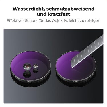 Набір фільтрів K&F Concept ND для DJI Osmo Action 4/5 PRO: ND8, ND16, ND32, ND64. Фільтри нейтральної щільності для екшн-камери. HD скло, поляризація.