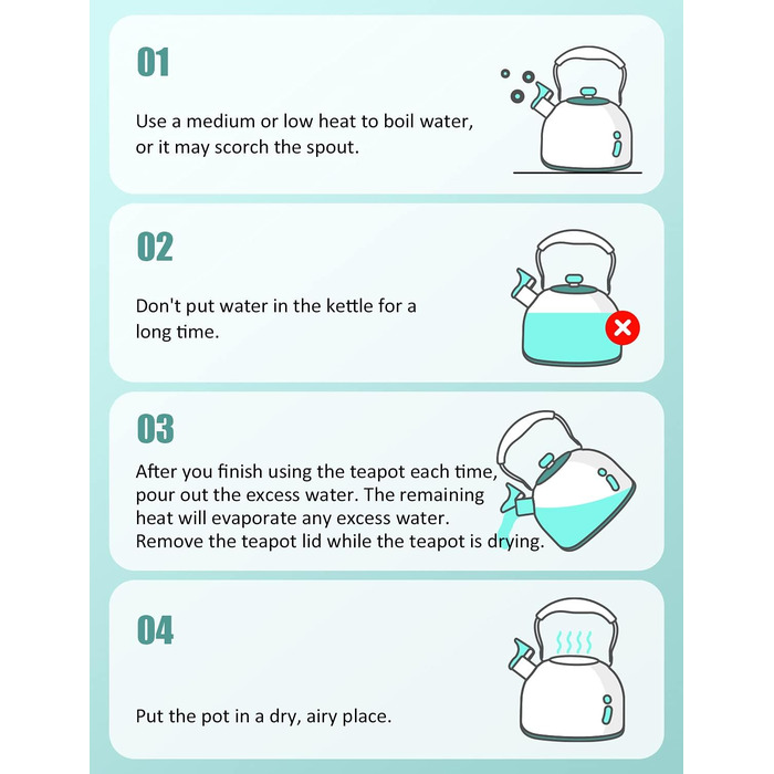 Чайник BELANKO з свистком, 2.5 л, нержавіюча сталь, з дерев'ястим декором, складна ручка, для чаю, кави, молока – блакитний