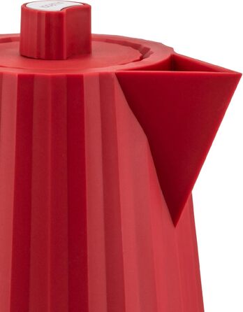Alessi Plissé Red Electric Kettle - 1.7L, 2400W, Thermoplastic Resin, European Plug