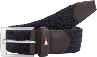 Чоловічий шкіряний ремінь Tommy Hilfiger New Adan Belt 3.5, 90 см, блакитний (Sky Captain)