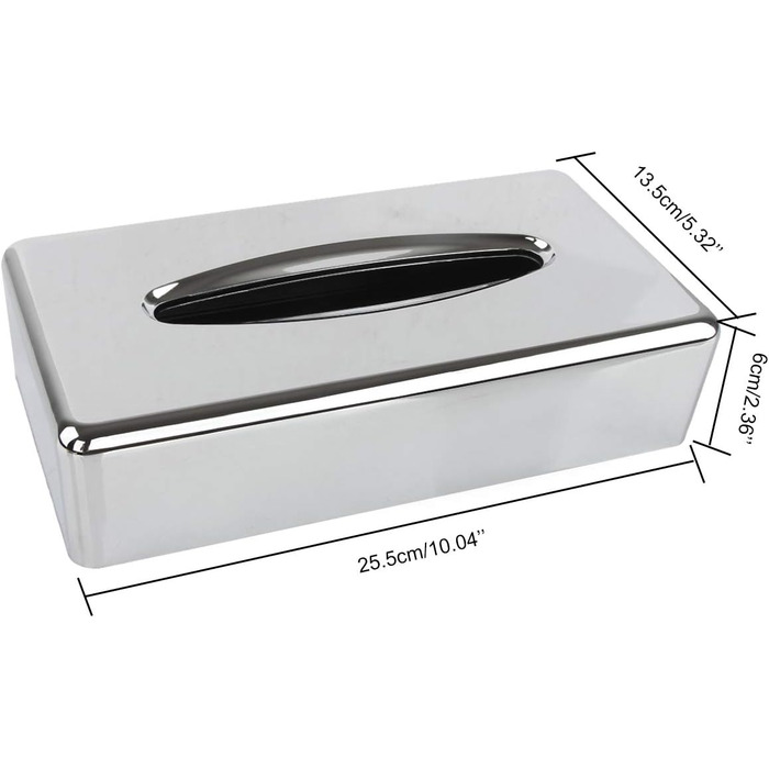 Discoball Tissue Box Holder Rectangular Tissue Box Cover Mirror Tissue Holder Stand Bathroom Tissue Organizer Stand for Home, Office, and Car (Silver)