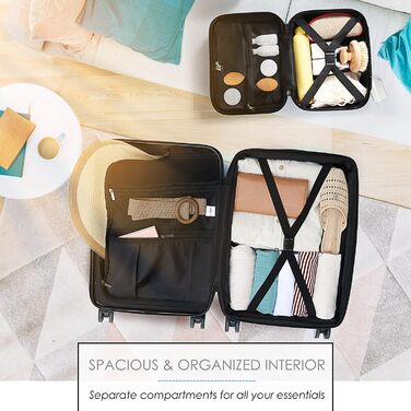 Міцний валіза на колесах з обертовими колесами, легка сумка-переноска, косметичка, 50,8 см, ручна поклажа 22 дюйми, рожевий колір