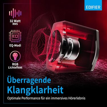 Edifier G2000 - Ігрова Bluetooth колонка з RGB підсвічуванням та 3 режимами звучання (Чорний)