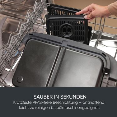 Фритюрниця Severin Max Zone Flex 9L з двома зонами приготування, чорна, з функцією сушки, 2600W